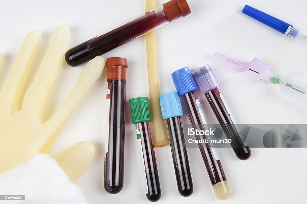 Stesso provette di sangue - Foto stock royalty-free di Barattolo di vetro