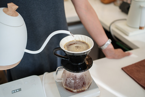 Brewing coffee close-up