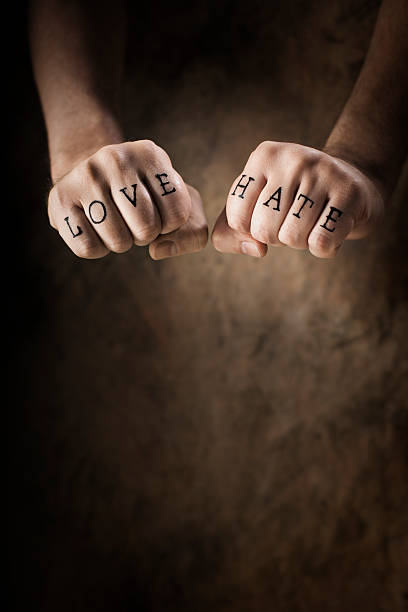Love Or Hate Stock Photo - Download Image Now - Tattoo, Furious, Hate - iStock Love Or Hate Stock Photo - Download Image Now - Tattoo, Furious, Hate - iStock