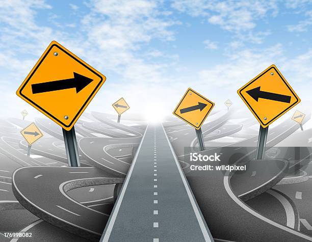 Clear Strategy And Leadership Solutions Stock Photo - Download Image Now - Tied Up, Single Lane Road, Success