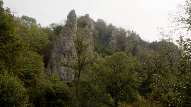 wide shot of pillar rocks at Dovedale