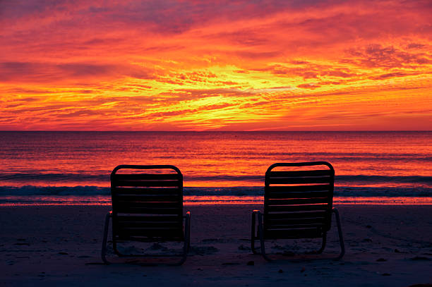 Tramonto sulla spiaggia, in Florida - foto stock