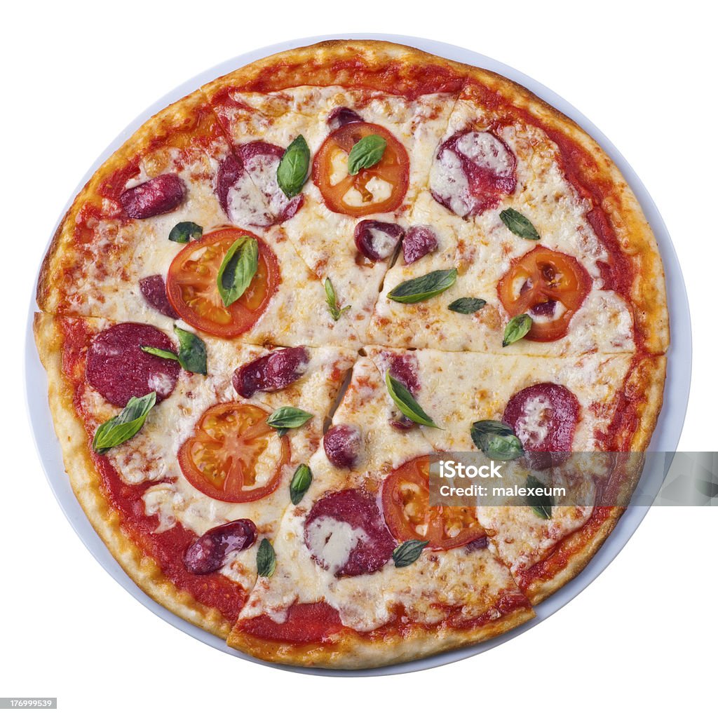 Pizza desde arriba - Foto de stock de Pizza libre de derechos