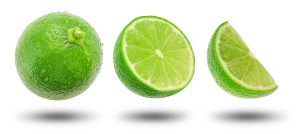 istock Set of lime has water drop with slices isolated. 1769998101