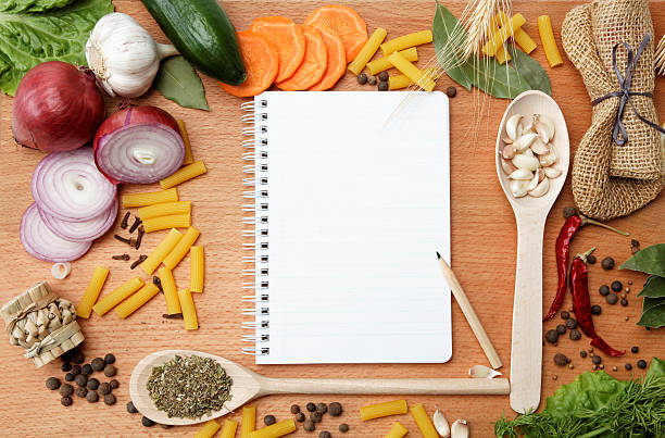 istock notebook for recipes and spices on wooden table 176999848