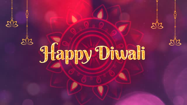 Motion graphic shot Happy Diwali - an auspicious day, company greetings, template, colorful background
