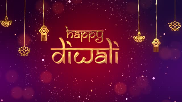 Motion graphic shot of Happy Diwali - Diwali template, company greetings, social media post
