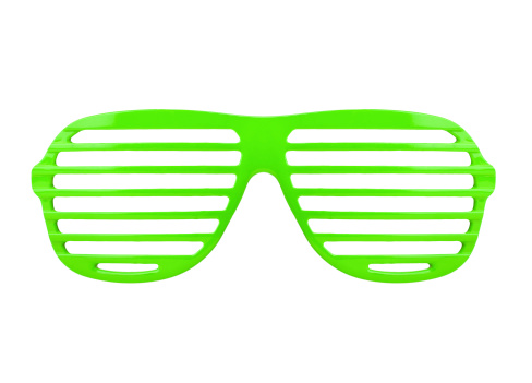 Retro green  shades sunglasses isolated on white background