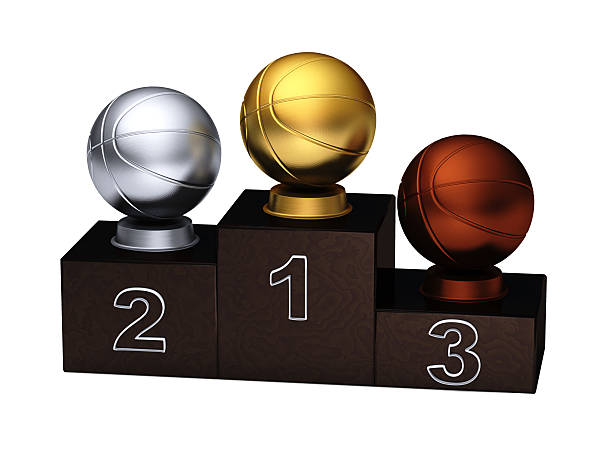 istock Basketball Podium with a white background 177000984