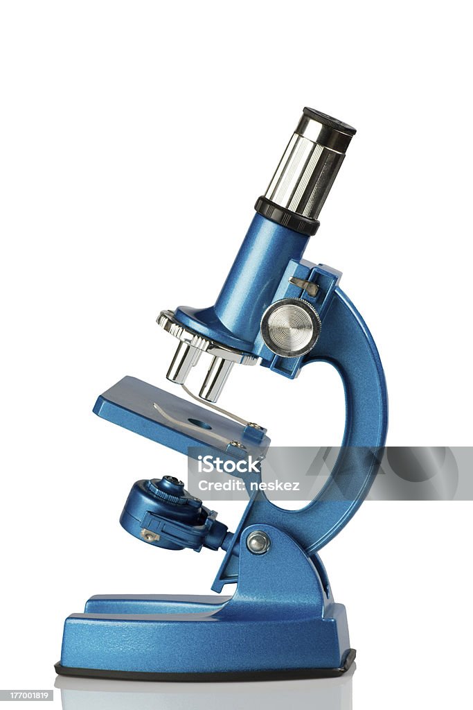 Microscopio azul - Foto de stock de Microscopio libre de derechos