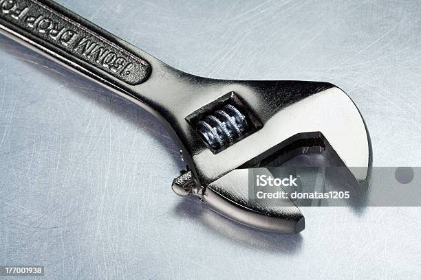 Metal Tool Stock Photo - Download Image Now - Adjustable Wrench, Chrome, Close-up