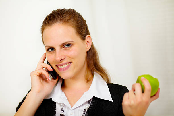 istock Young businesswoman at mobile phone 177002276