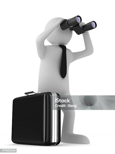 Человек С Подвеской В Виде Бинокля На Белом Фоне Изолированные 3d Изображение — стоковые фотографии и другие картинки Багаж