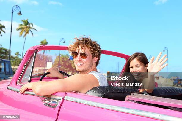 Couple Happy In Vintage Retro Car Stock Photo - Download Image Now - Car, Friendship, Havana