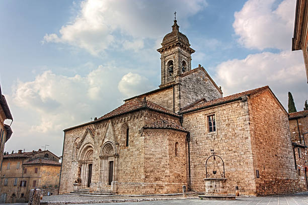 istock cathedral of San Quirico d'Orcia 177003986