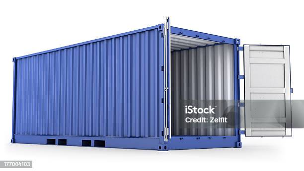 Eröffnete Blue Container Stockfoto und mehr Bilder von Behälter - Behälter, Container, Blau