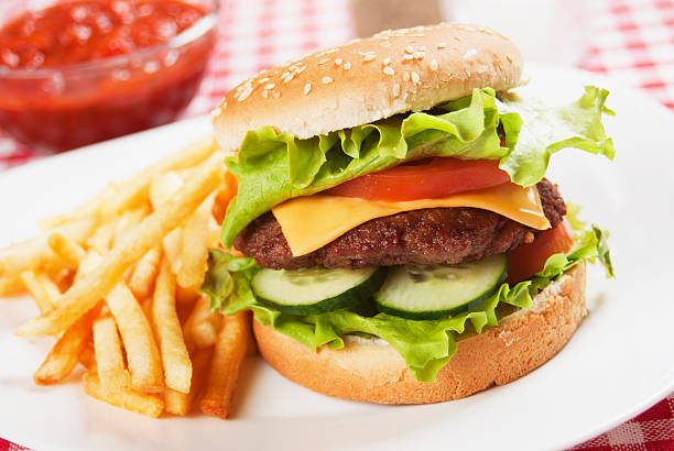 istock Classic hamburger with french fries 177004558