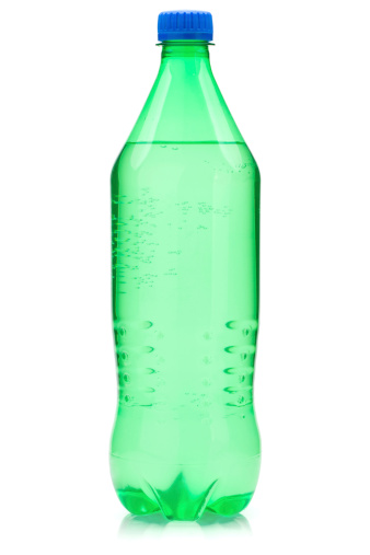 Lime soda bottle. Isolated on white background