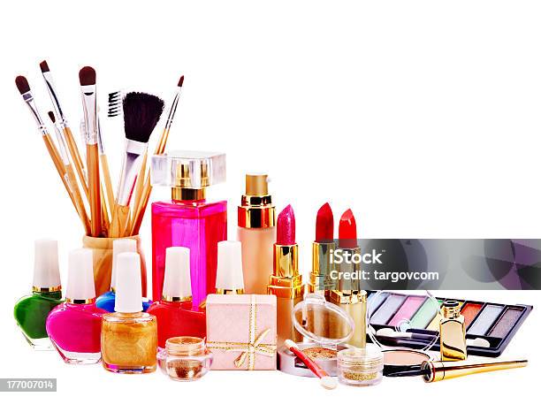 Decorative Cosmetics And Perfume Stock Photo - Download Image Now - Angle, Beauty, Beauty Product