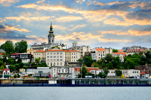 Belgrado cityscape on Danubio photo