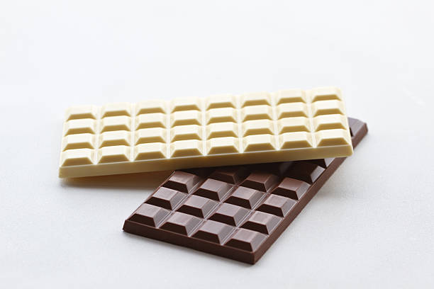 Milk and White Chocolate Bars stock photo