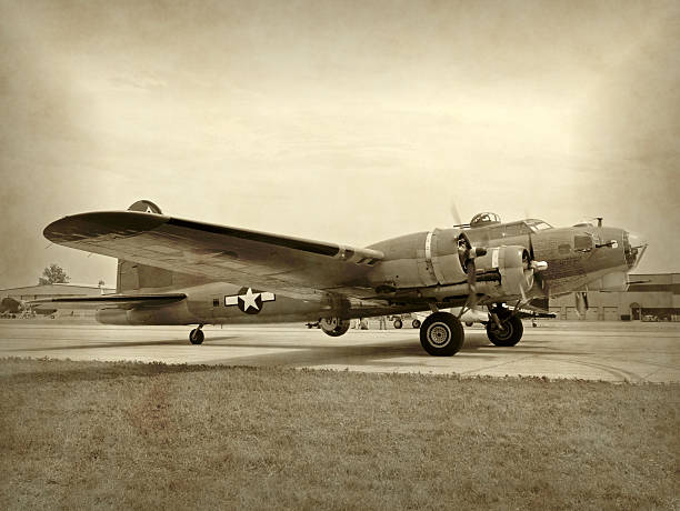 istock A World War II era bomber plane on landing strip 177008178