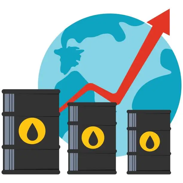 Vector illustration of Crude oil price increase