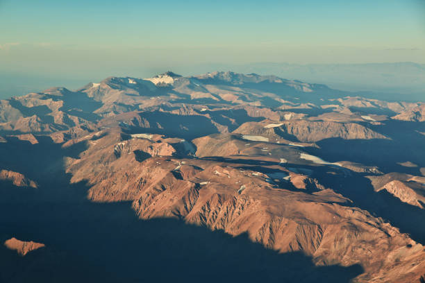 The view of Andes mountains from an plane