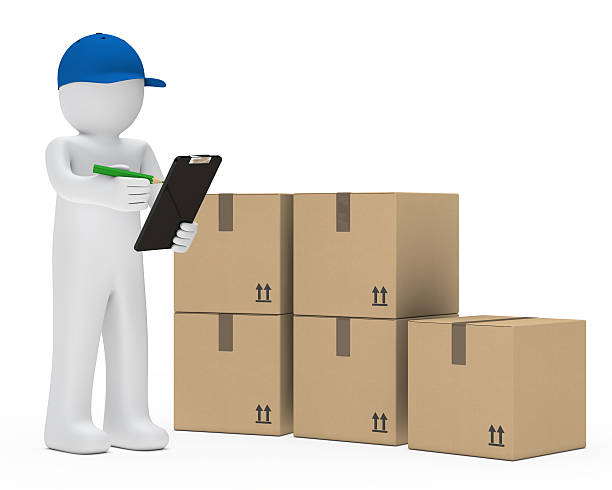 número de pacotes de fornecedores - distribution warehouse men three dimensional shape delivering - fotografias e filmes do acervo