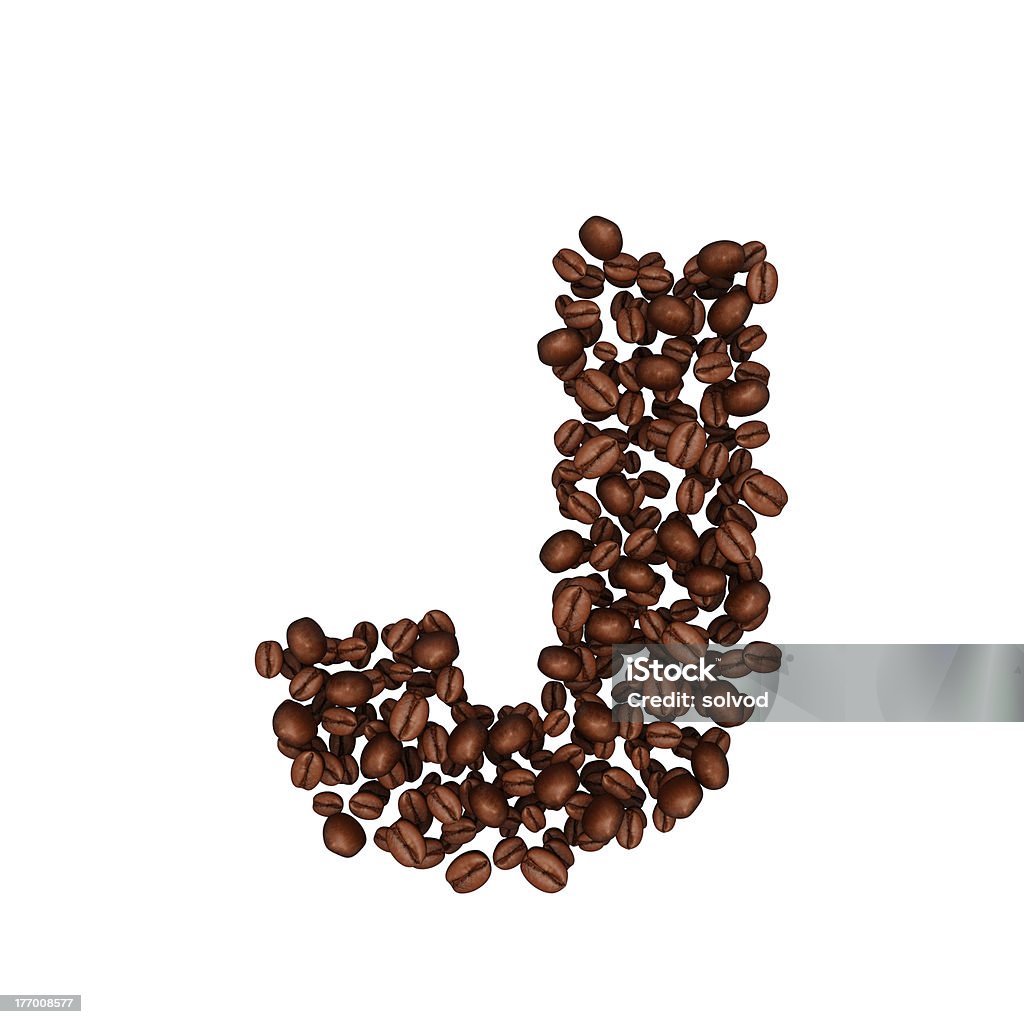 Grãos de café letras. Letra J - Royalty-free Café - Bebida Foto de stock