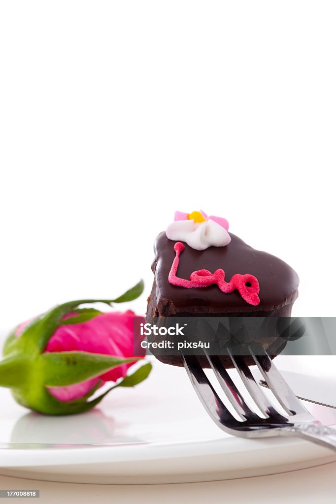 Coeur avec rose chocolat - Photo de Aliment libre de droits