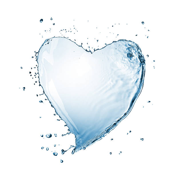 istock Heart of water splash isolated on white 177009609