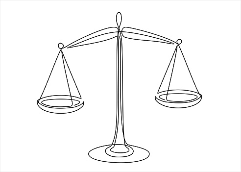 Scale Line Dwar Continuous One Line Vector Drawing Of Scales Line Art Stock ...