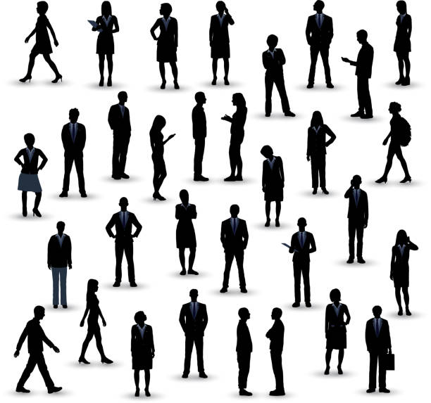 People Silhouette People silhouette. drawing of the little people stock illustrations