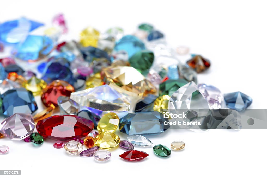 gems bright gems isolated on white background Gemstone Stock Photo