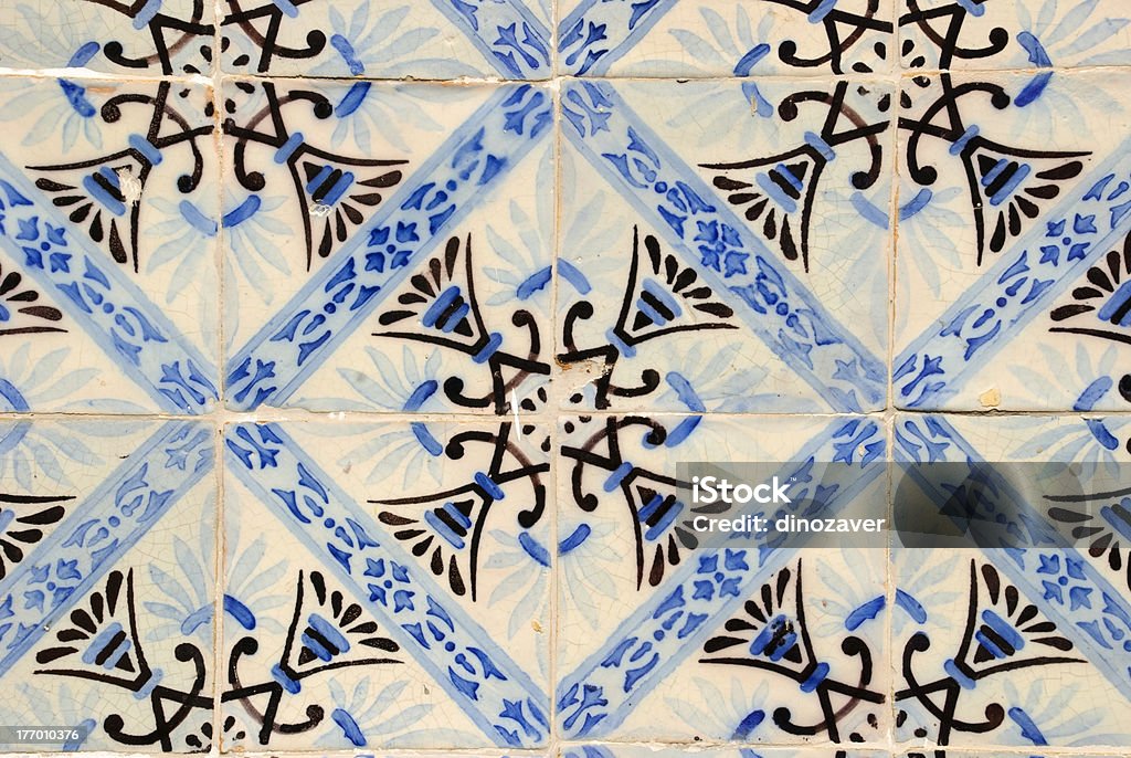 Tiles, Azulejos "Traditional blue portuguese tiles, azulejos" Abstract Stock Photo