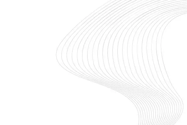 Vector illustration of Abstract wavy lines on a white background. Monochrome vector illustration.
