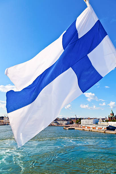 istock Waving Finnish Flag 177011143