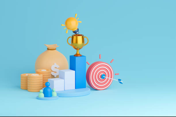 istock 3d rendering concept business start up, goal and achievement illustration. 1770111430