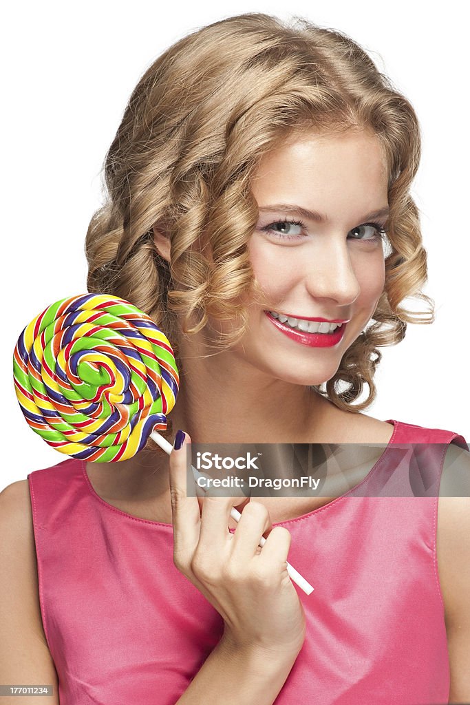 Beautiful girl with lollipop  Adult Stock Photo