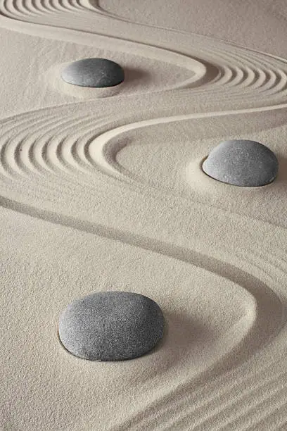 Japanese zen garden rock and stones in harmony