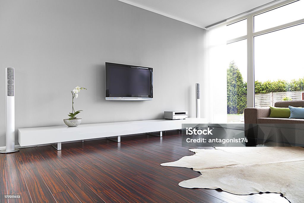 Interior moderna Sala de Estar - Royalty-free Televisor Foto de stock