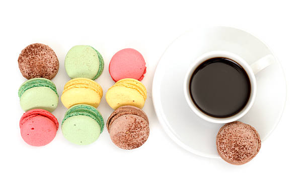 istock Colorful Macaroon and cup of coffee 177011696