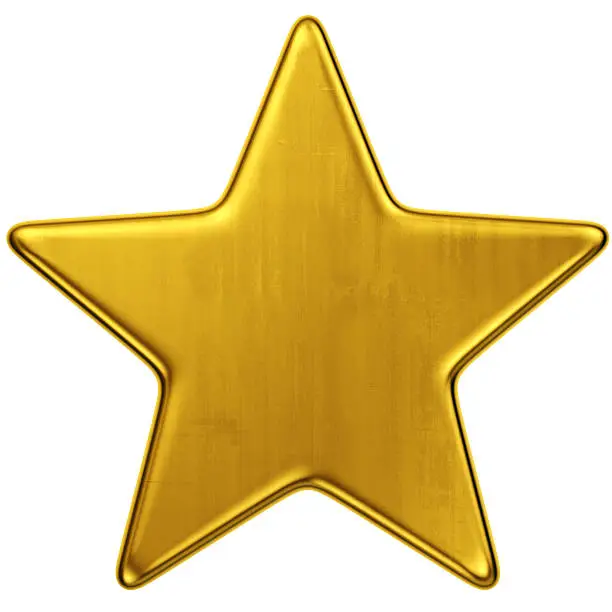 3d rendering of a single gold star