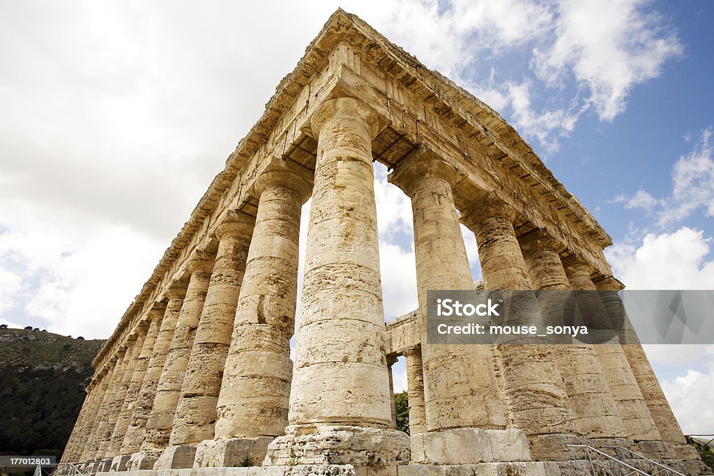 Segesta ancient Greek temple "ancient Greek temple of Venus in Segesta village, Sicily, Italy" Ancient Stock Photo