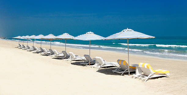 istock Panoramic view of chairs on the beach 177013044