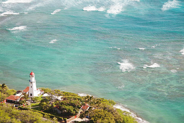 istock Diamond Head Lighthouse Aerial View Ocean Hawaii 177013945