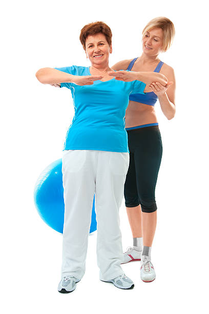 istock Senior woman doing fitness exercise 177013980