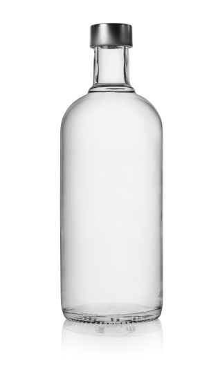 Bottle of vodka isolated on a white background. Clipping Path