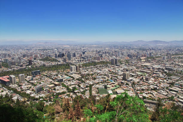 istock Panoramic view of Santiago from San Cristobal Hill, Chile 1770142458